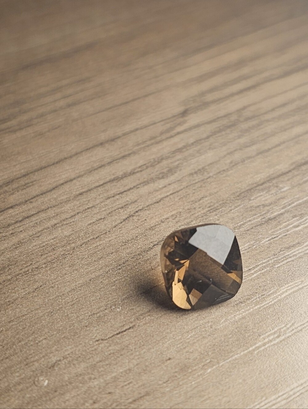 Loose cushion-cut smoky quartz gemstone